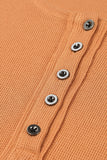 Haut Henley en tricot gaufré orange