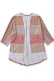 Plus Size Colorblock Knit Cardigan