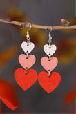 Red Valentines Day Heart Shape Tiered Dangle Earring