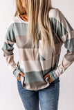 Striped Colorblock Ribbed Knit Top with Pocket