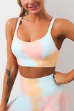 Tie Dye Criss Cross Strappy Sports Bra