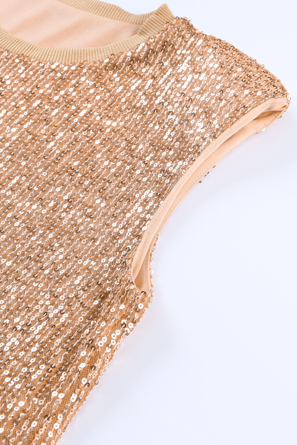 Sequin Round Neck Tank Top