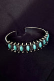 Boho Turquoise Gem Beaded Open Bracelet