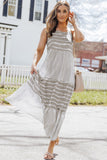 Striped Spaghetti Strap Long Dress