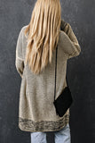 Gray Textured Knit Pocketed Duster Cardigan