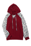 Leopard Contrast Fleece Brushed Hoodie