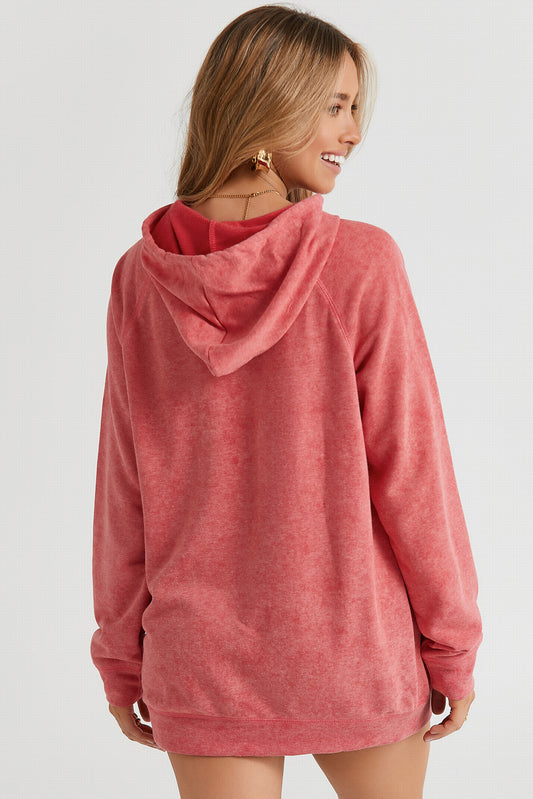 Mineral Wash Kangaroo Pocket Drawstring Pullover Hoodie