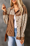 Leopard Print Corduroy Long Sleeve Jacket