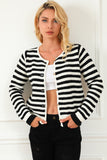 Contrast Striped Print Cardigan