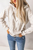 Marbled Drawstring Cropped Hoodie