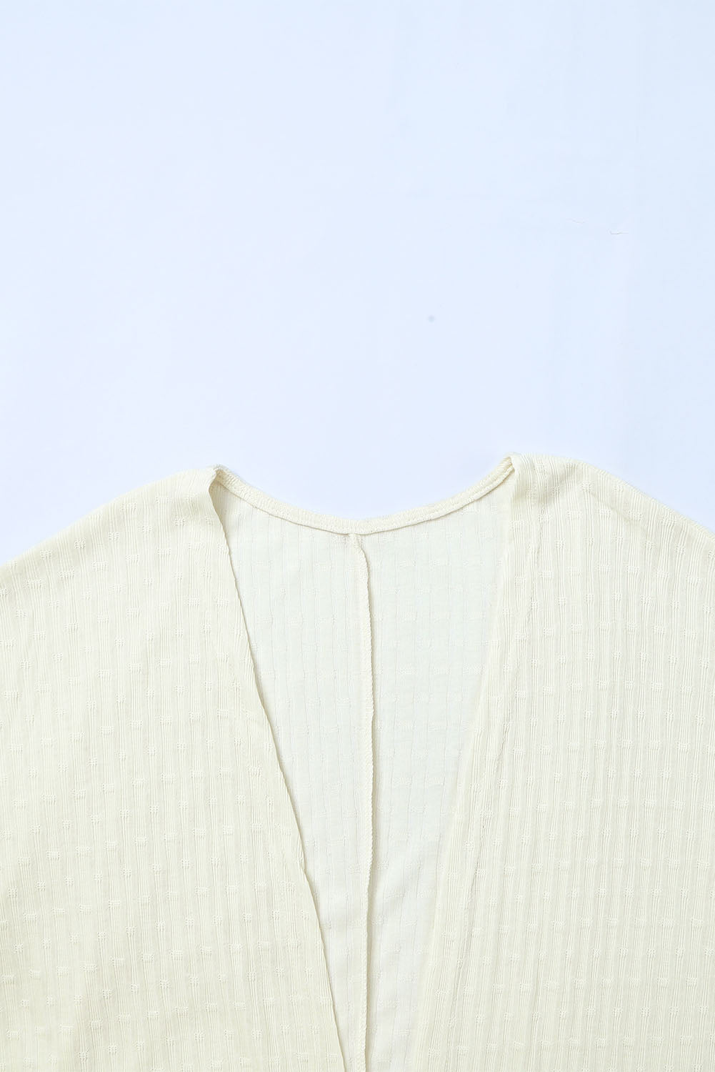 Open Front Rounded Hem Textured Knit Cardigan