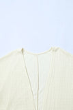 Open Front Rounded Hem Textured Knit Cardigan