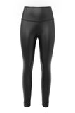 Legging taille haute en simili cuir noir