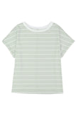 Stripe Short Sleeve Round Neck T-Shirt