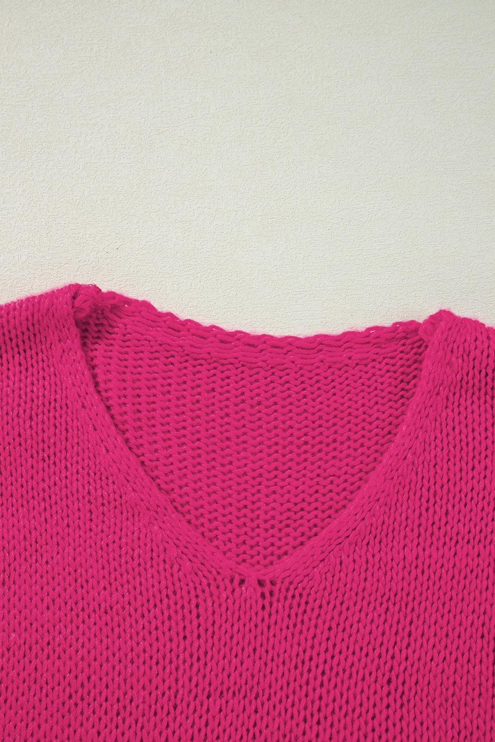 Loose Knitted V Neck Sweater