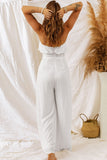 Ruffled Bandeau Wide Leg Jumpsuit