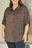 Buttoned Batwing Sleeve Plus Size Shirt