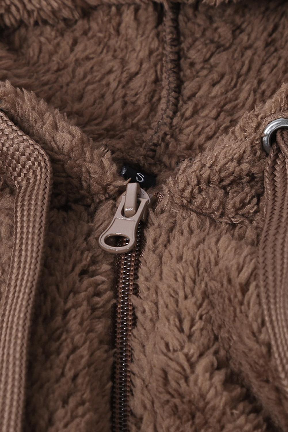 Brown Warm Furry Pullover Hoodie