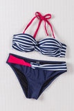 Halter Bandeau Striped Bikini