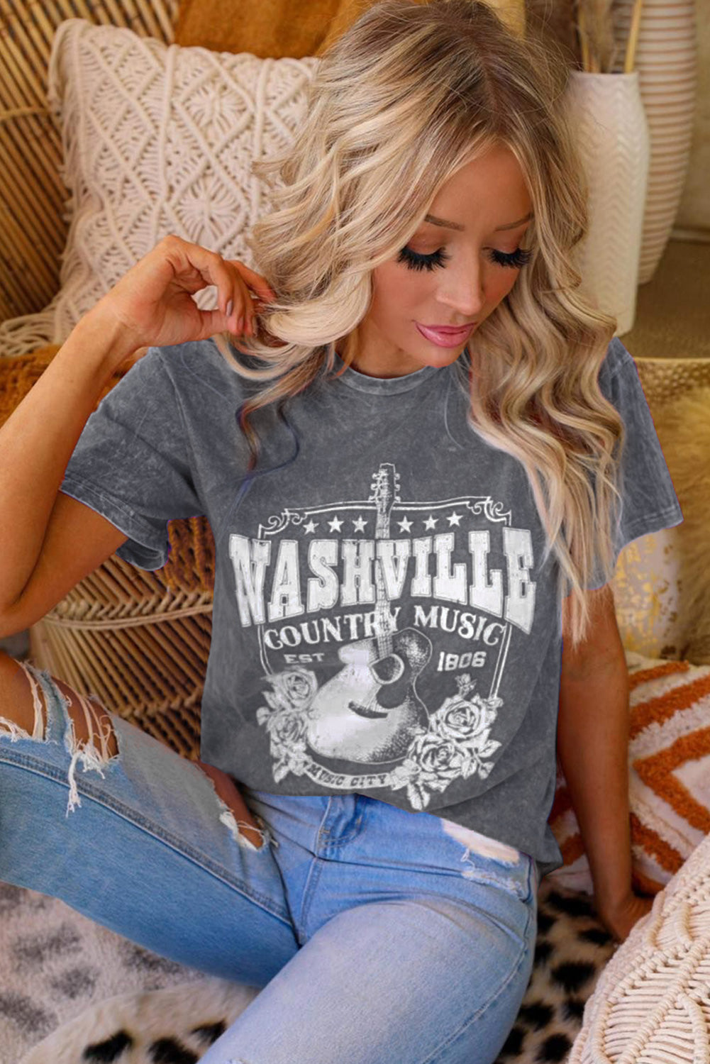 Nashville Music City Graphic Mineral Washed Tee