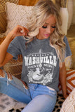 T-shirt délavé minéral graphique Nashville Music City