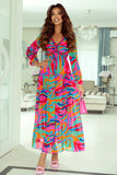 Multicolor Wild Lotus Ruffle Tiered Maxi Dress