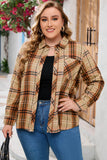 Plus Size Buttons Plaid Pattern Shirt