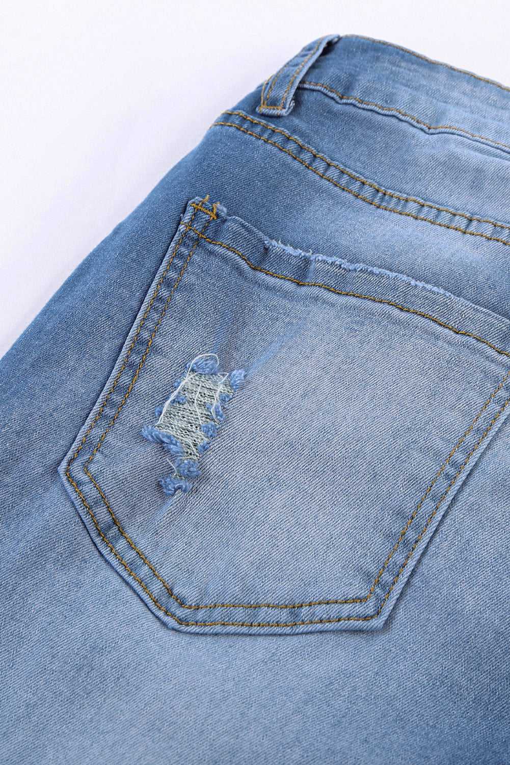 Jean skinny bleu ciel taille haute longueur cheville