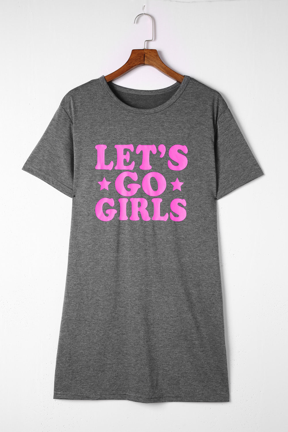 Robe t-shirt décontractée grise LET'S GO GIRLS