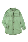 Buttoned Long Sleeve Pocketed Shirt Jacket