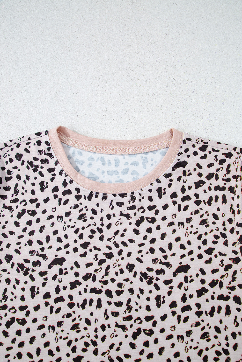 Black Cheetah Print O-neck Short Sleeve T Shirt