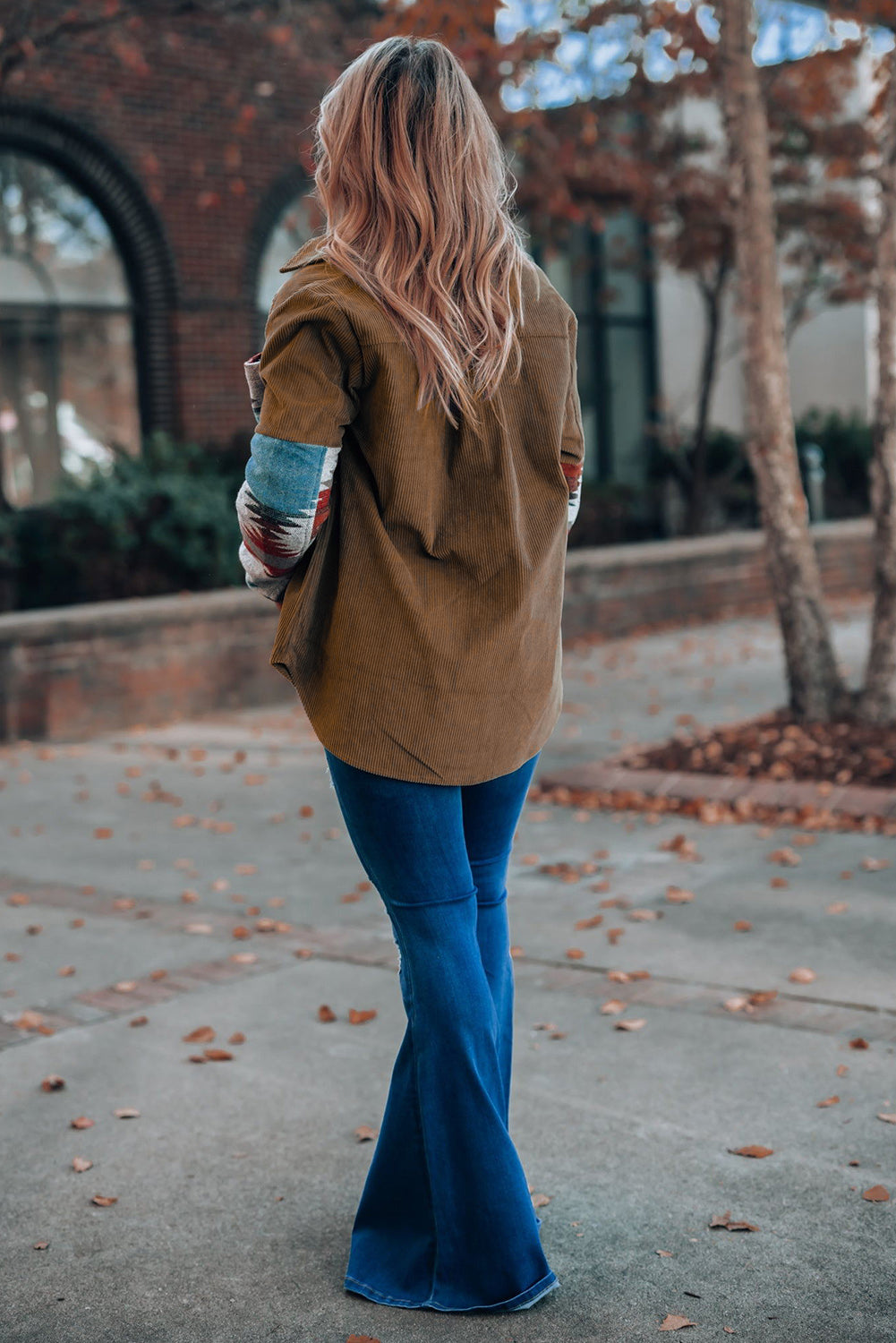 Aztec Pattern Corduroy Shacket