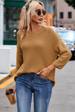 Slouchy Textured Knit Loose Sweater