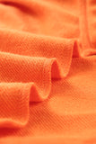 Orange Plain Crew Neck Pullover Sweatshirt