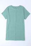 Side Pockets Short Sleeve Tunic Top