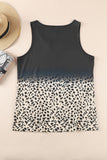 Gradient Leopard Lace V Neckline Tank Top