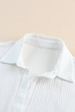 Textured Knotted Button-up Half Sleeve Shirt