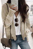 Gray Textured Knit Pocketed Duster Cardigan