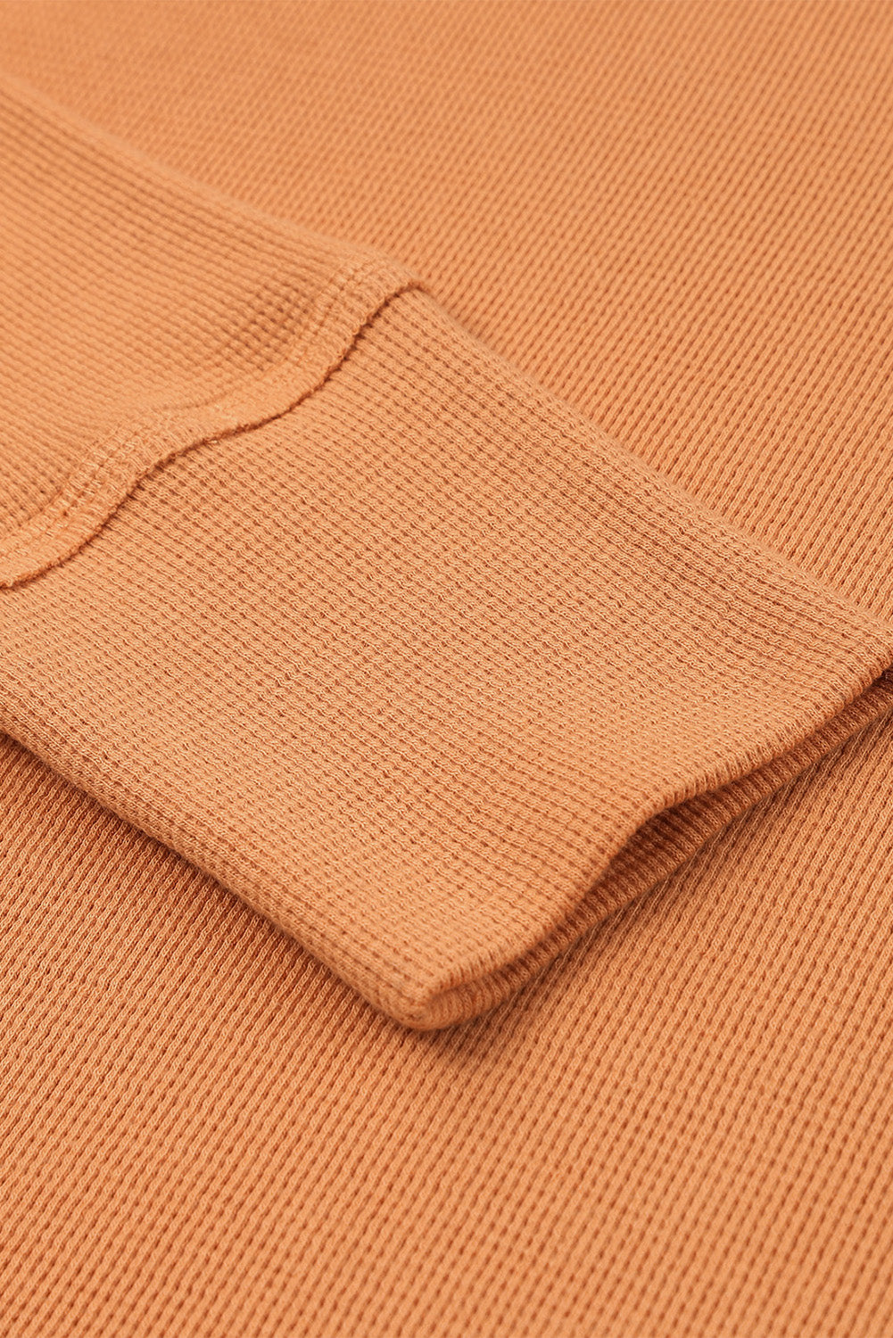 Haut Henley en tricot gaufré orange