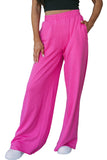 Elastic Waist Pocketed Wide Leg Pants