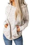 Marbled Drawstring Cropped Hoodie