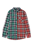 Plaid Color Block Buttoned Long Sleeve Shirt