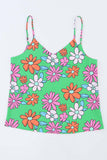 Adjustable Spaghetti Straps Floral Print Tank Top