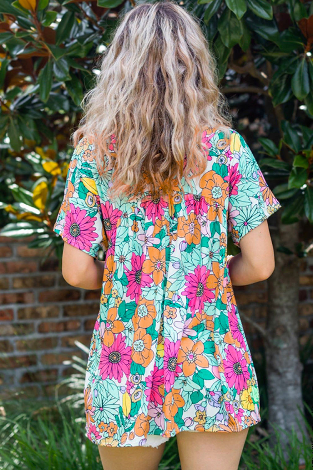 Floral Print Smocked Tank Top