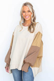 Color Block Sleeve Patchwork Oversized Sweatshirt