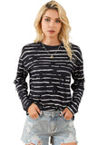 Retro Striped Casual Long Sleeve Top