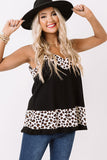 Leopard Patchwork Spaghetti Straps Tank Top