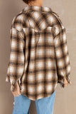 Buttons Pocketed Plaid Shacket