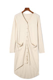 Selected Button Pocketed High Low Cardigan