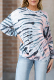 Tie-Dye Crewneck Long Sleeve Shift Pullover